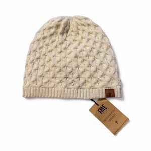Frye Ivory Cable Knit Beanie